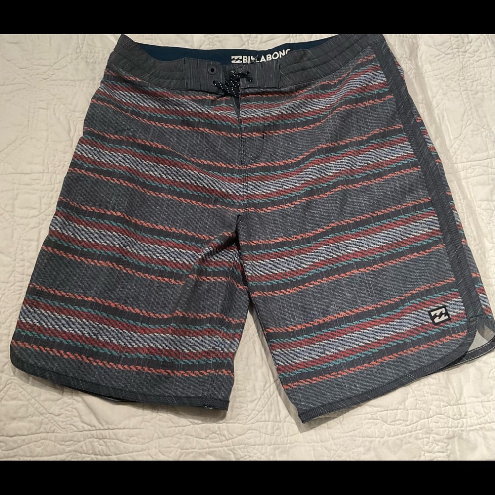 EUC Billabong Multi-Color Striped Swim Trunks